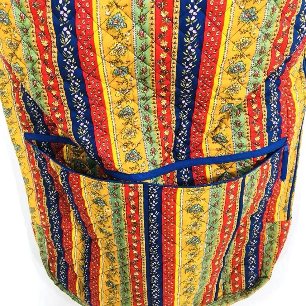 Vintage Cotton Quilted Hanging Garment Bag 48x25 Indonesia Blue Interior